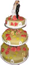 Hochzeitstorte mit Marzipan, Marzipanrosen, -herzen und/oder -sternen - nach ihren individuellen W&uuml;nschen 